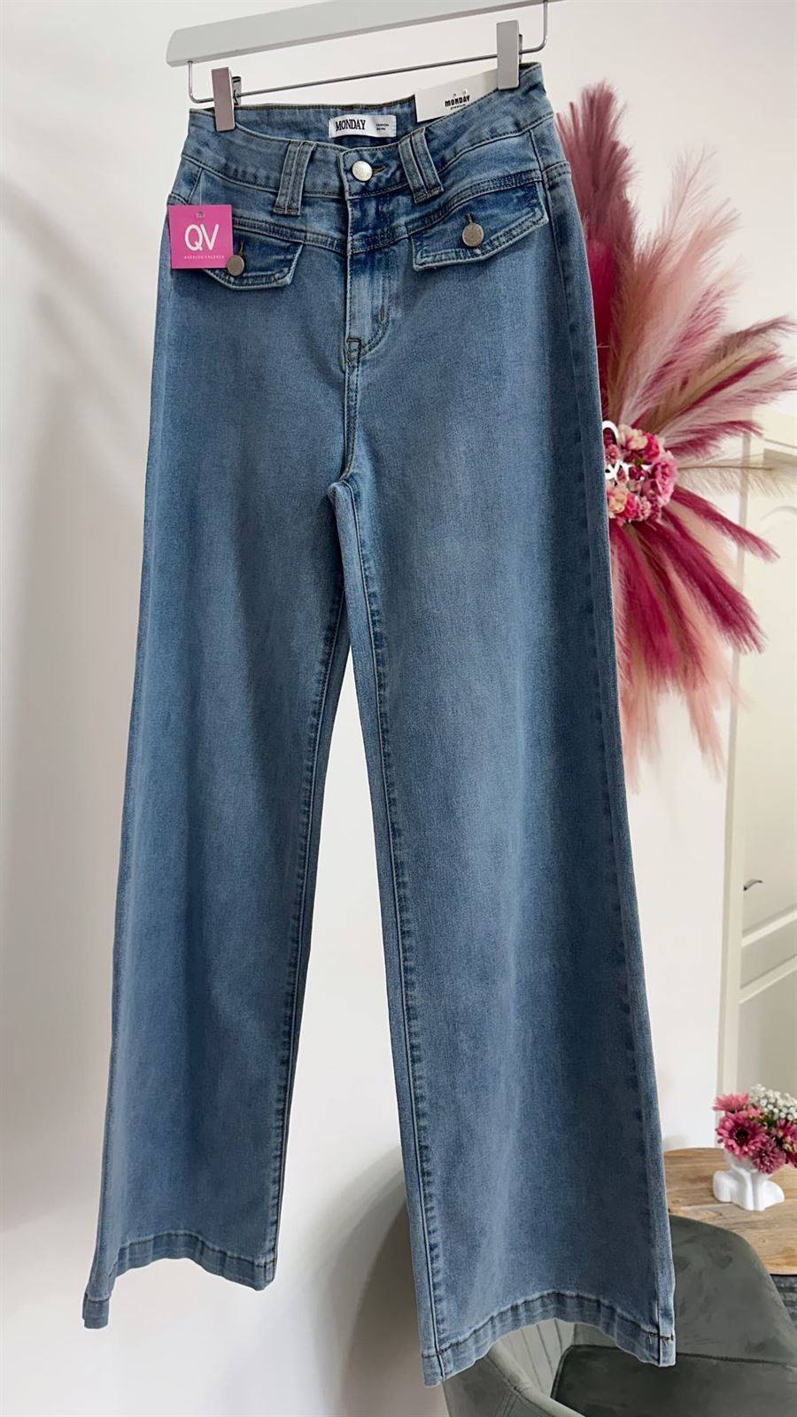 PANTALÓN WIDE LEG FALSO BOLSILLO - Imagen 1