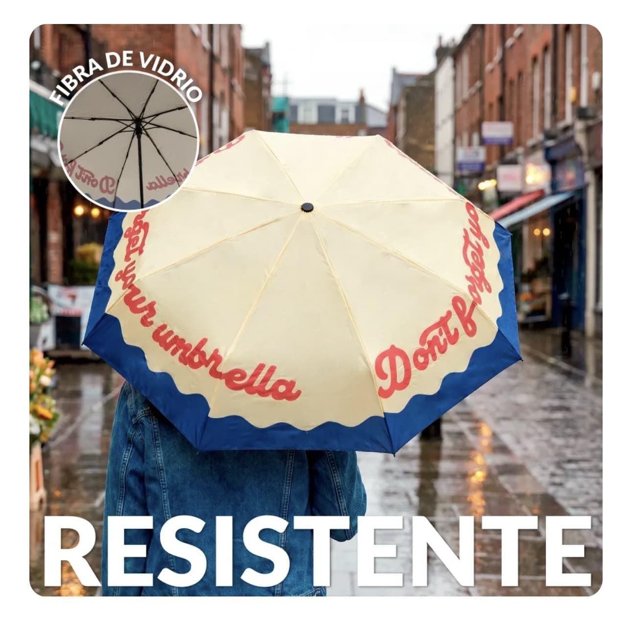 PARAGUAS PLEGABLE “DON’T FORGET YOUR UMBRELLA” FISURA - Imagen 3