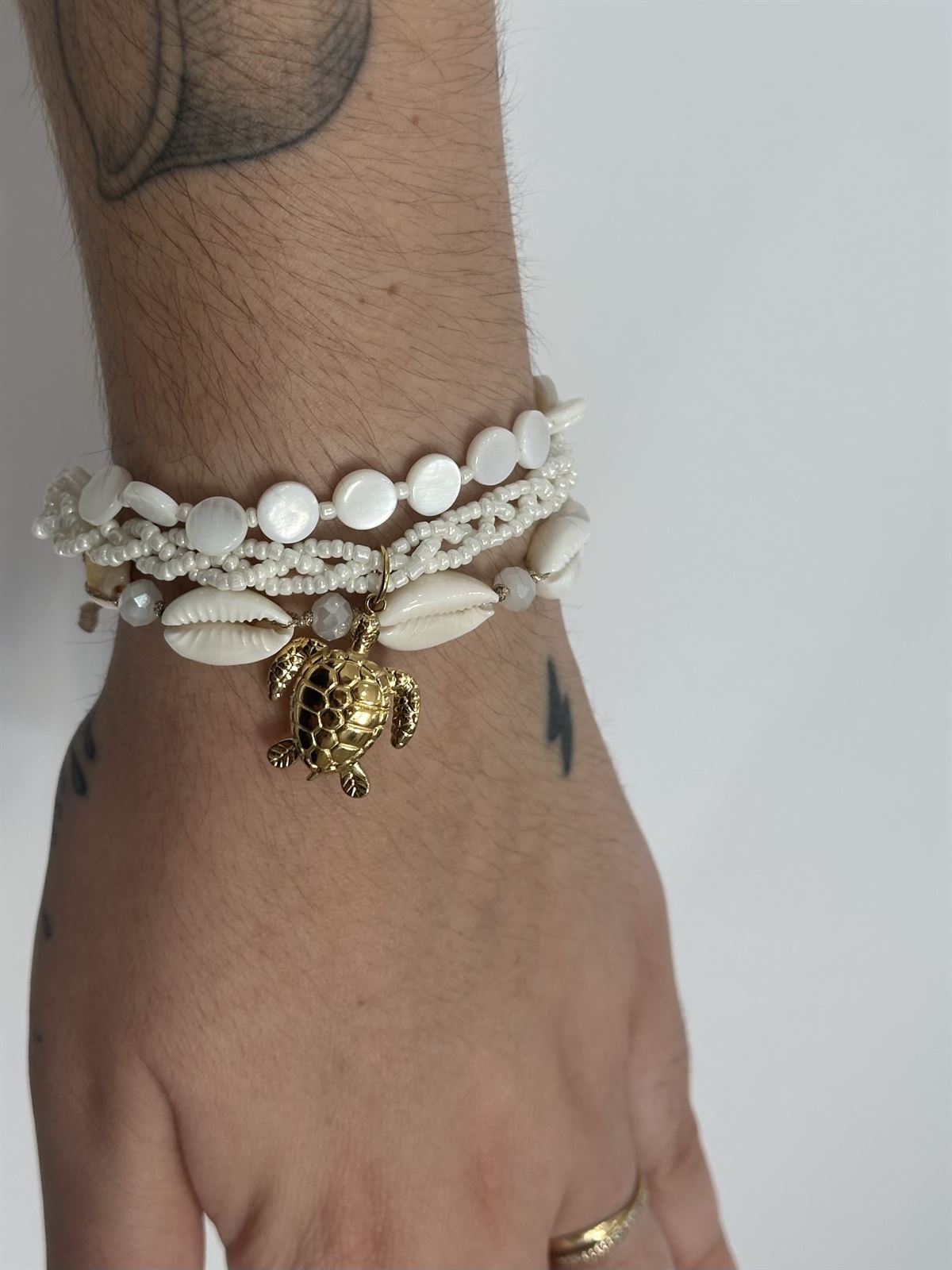 PULSERA TRIPLE TORTUGA BLANCA - Imagen 3