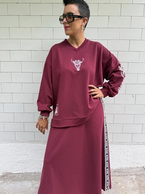 SUDADERA GRANATE MAD INFLUENCE - Imagen 1