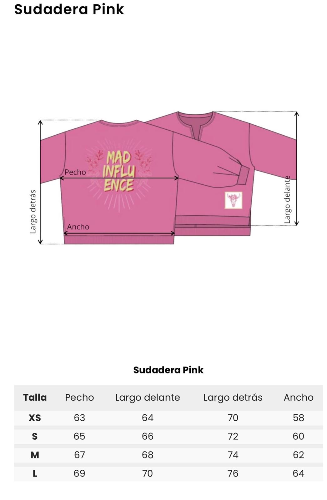 SUDADERA PINK ROSA MAD INFLUENCE - Imagen 5