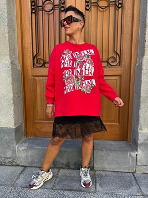 SUDADERA ROSAS MAD INFLUENCE - Imagen 1