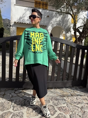 SUDADERA VERDE MAD INFLUENCE - Imagen 1