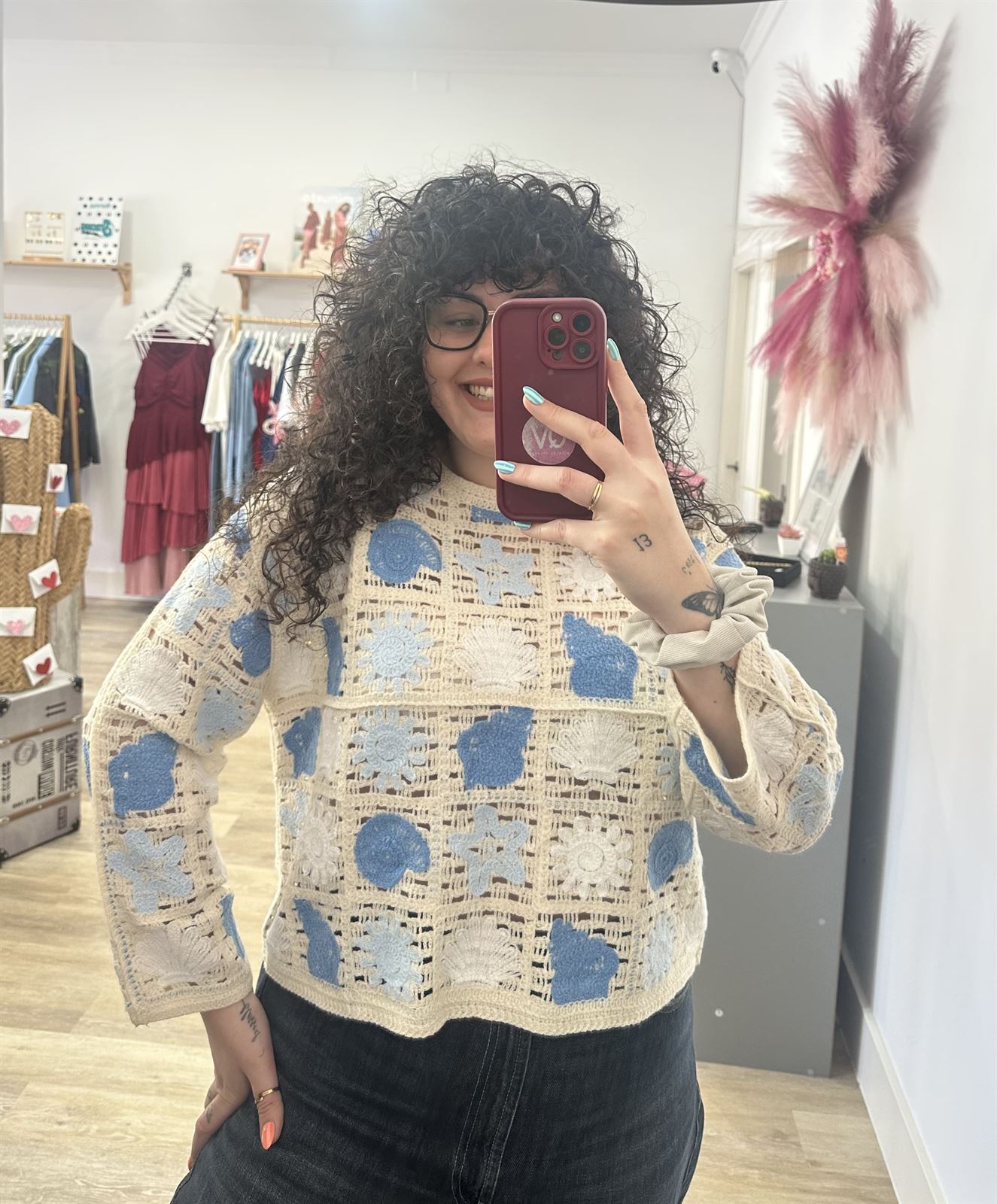 TOP CROCHET AZUL - Imagen 2