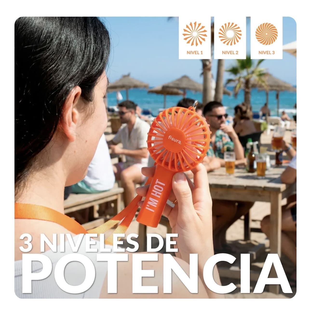 VENTILADOR PORTÁTIL “I’M HOT” FISURA - Imagen 3