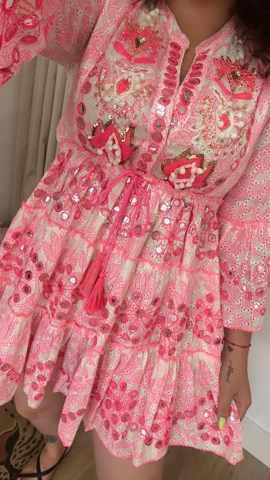 VESTIDO BOHO ROSA - Imagen 2