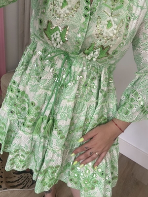 VESTIDO BOHO VERDE - Imagen 2
