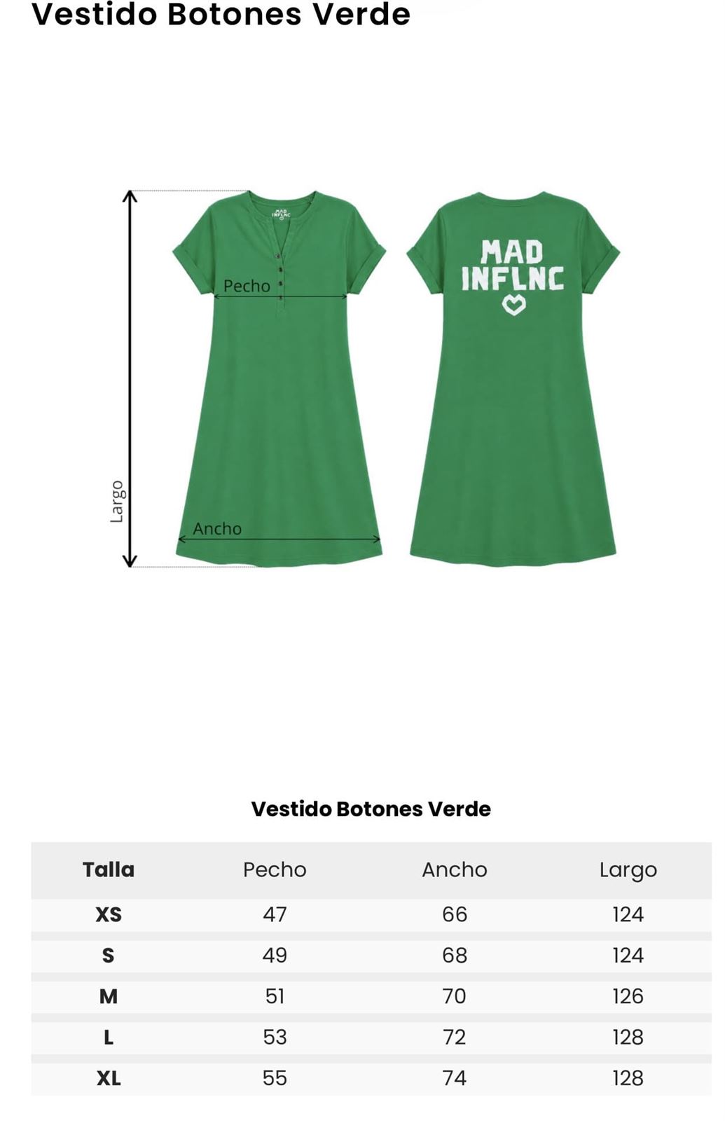 VESTIDO BOTONES MAD INFLUENCE - Imagen 4