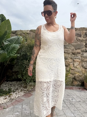 VESTIDO ENCAJE CRUDO MAD INFLUENCE - Imagen 2