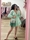 VESTIDO ESCOTE VERDE AGUA - Imagen 2