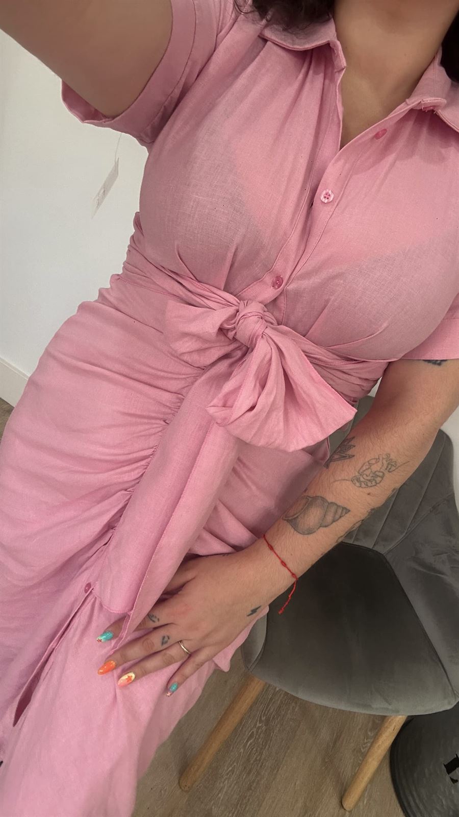 VESTIDO LINO ROSA - Imagen 2